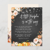 小さなカボチャの黒板秋フローラ赤ちゃんシャワー (正面/裏面)