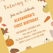 小さなカボチャの1歳の誕生日ハロウィン ファーストバースデー 招待状