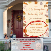 小さなカボチャの1歳の誕生日ハロウィン ファーストバースデー 招待状