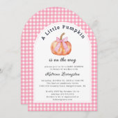 小さなカボチャはほとんど赤ちゃんシャワー 招待状 (正面/裏面)