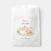 小さなカボチャはニュートラルな赤ちゃんシャワーの途中にある フェイバーバッグ (正面)