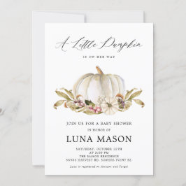 小さなカボチャは彼女の方法ベビーシャワー招待状 招待状