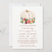 小さなカボチャは赤ちゃんシャワーでドライブ 招待状 (正面)