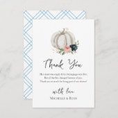 小さなカボチャは赤ちゃんシャワーの途中にある サンキューカード (正面/裏面)