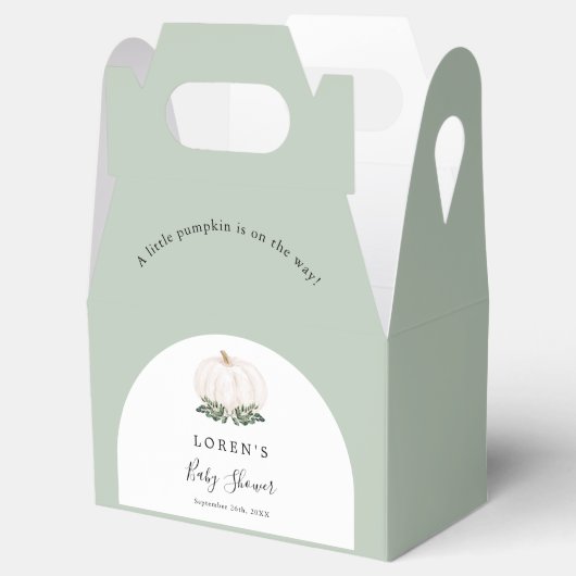 小さなカボチャは赤ちゃんシャワーの途中にある フェイバーボックス (オープン)