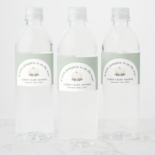 小さなカボチャは赤ちゃんシャワーの途中にある ペットボトルラベル (ボトル)