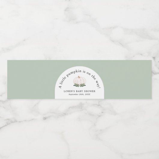 小さなカボチャは赤ちゃんシャワーの途中にある ペットボトルラベル (シングルラベル)