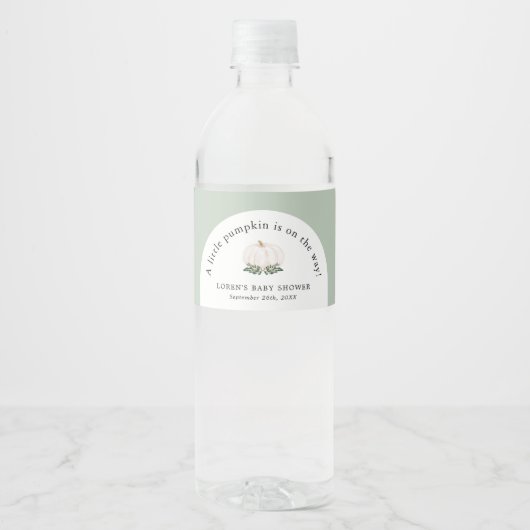 小さなカボチャは赤ちゃんシャワーの途中にある ペットボトルラベル (正面)