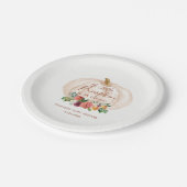 小さなカボチャは赤ちゃんシャワーの途中にある ペーパープレート (アングル)