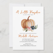 小さなカボチャは赤ちゃんシャワーの途中にある 招待状 (正面)