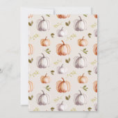 小さなカボチャは赤ちゃんシャワーの途中にある 招待状 (裏面)