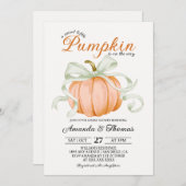 小さなカボチャは赤ちゃんシャワーの途中にある 招待状 (正面/裏面)