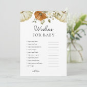 小さなカボチャは赤ちゃんシャワーゲームカードを願う 招待状 (スタンド正面)