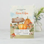 小さなカボチャは赤ちゃんシャワー素朴の途中にある 招待状 (スタンド正面)
