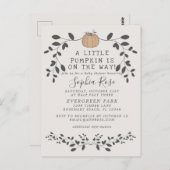 小さなカボチャは、途中のニュートラルな赤ちゃんシャワー ポストカード (正面/裏面)