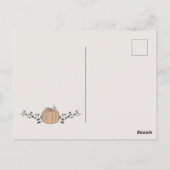 小さなカボチャは、途中のニュートラルな赤ちゃんシャワー ポストカード (裏面)