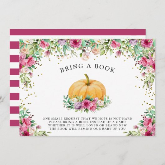 小さなカボチャガーリーフローラありがとう招待状 招待状 (正面/裏面)