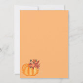 小さなカボチャフローラオレンジ秋ベビーシャワー 招待状 (裏面)