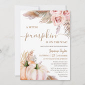 小さなカボチャフローラ秋カボチャ赤ちゃんシャワー 招待状 (正面)