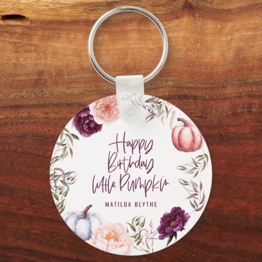 小さなカボチャフローラ秋パーティーのスクアール キーホルダー (正面)