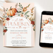 小さなカボチャボホ秋フローラベビーシャワー 招待状