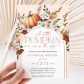 小さなカボチャボホ秋フローラベビーシャワー 招待状