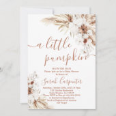 小さなカボチャ乾燥フローラベビーショー招待状 招待状 (正面)