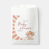 小さなカボチャ弓ピンクの赤ちゃんシャワー水色 フェイバーバッグ (正面)