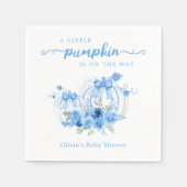 小さなカボチャ弓秋男の子の赤ちゃんシャワー スタンダードカクテルナプキン (正面)