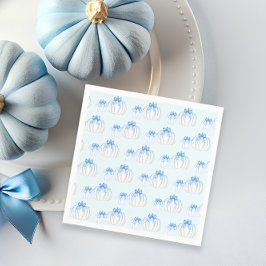 小さなカボチャ弓秋男の子の赤ちゃんシャワー スタンダードカクテルナプキン