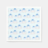 小さなカボチャ弓秋男の子の赤ちゃんシャワー スタンダードカクテルナプキン (正面)