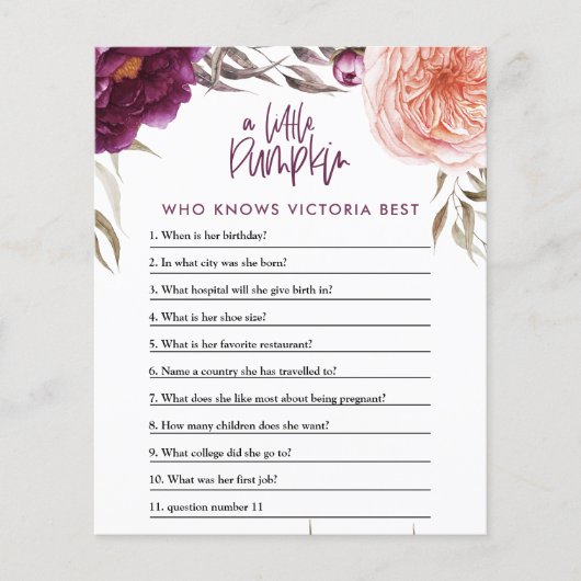 小さなカボチャ水色のフローラシャワーゲーム チラシ (正面)