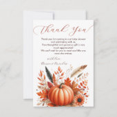 小さなカボチャ秋ありがとうノートカード サンキューカード (正面)