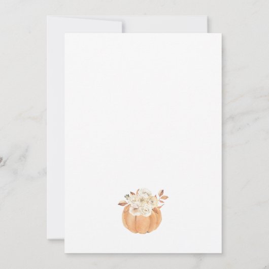 小さなカボチャ秋のフローラ秋ベビーシャワー 招待状 (裏面)