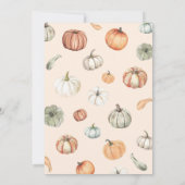 小さなカボチャ秋のフローラ秋ベビーシャワー 招待状 (裏面)