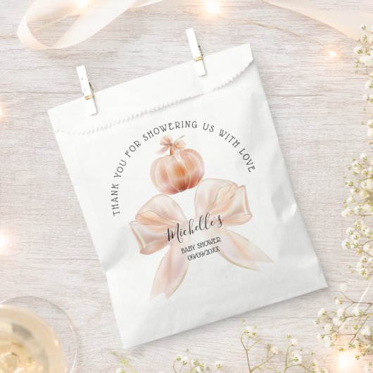 小さなカボチャ秋の秋ありがとう赤ちゃんシャワー フェイバーバッグ (クリップ留めされた状態)