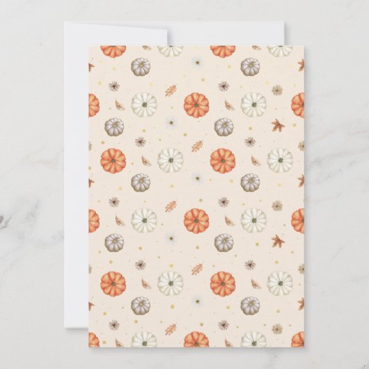 小さなカボチャ秋の秋の赤ちゃんシャワー 招待状 (裏面)