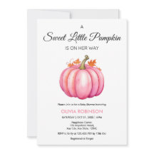 小さなカボチャ秋の秋ピンクガール赤ちゃんシャワー