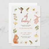 小さなカボチャ秋の秋フローラの赤ちゃんシャワー 招待状 (正面/裏面)