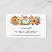 小さなカボチャ秋の秋フローラベビーシャワー エンクロージャーカード (正面)