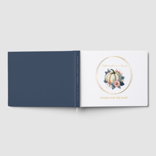 小さなカボチャ秋の秋フローラベビーシャワー ゲストブック (全面)