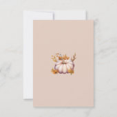 小さなカボチャ秋の秋フローラベビーシャワー サンキューカード (裏面)