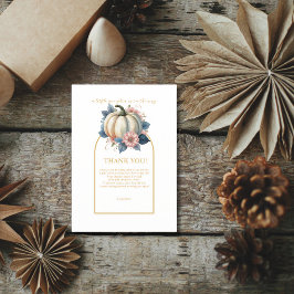 小さなカボチャ秋の秋フローラベビーシャワー サンキューカード