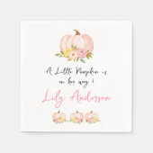 小さなカボチャ秋の秋フローラベビーシャワー スタンダードカクテルナプキン (正面)