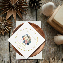 小さなカボチャ秋の秋フローラベビーシャワー スタンダードカクテルナプキン