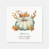 小さなカボチャ秋の秋フローラベビーシャワー スタンダードカクテルナプキン (正面)