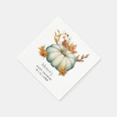 小さなカボチャ秋の秋フローラベビーシャワー スタンダードカクテルナプキン (角)