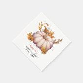 小さなカボチャ秋の秋フローラベビーシャワー スタンダードカクテルナプキン (角)