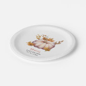 小さなカボチャ秋の秋フローラベビーシャワー ペーパープレート (アングル)