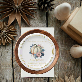 小さなカボチャ秋の秋フローラベビーシャワー ペーパープレート